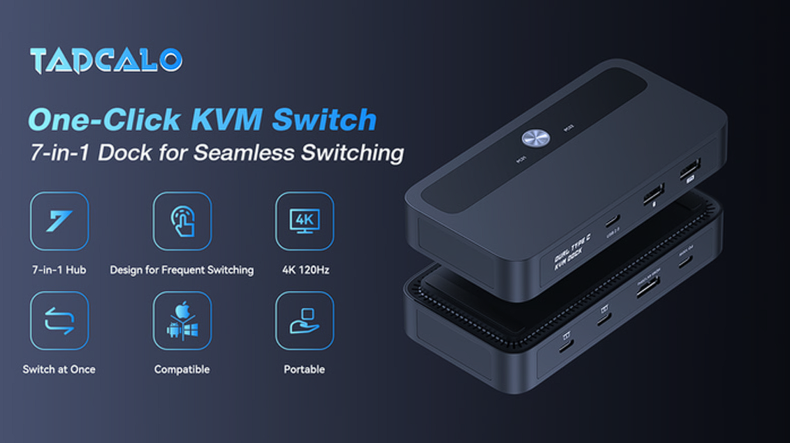  TadCALO The Ultimate 7-in-1 KVM Dock for Seamless Switching