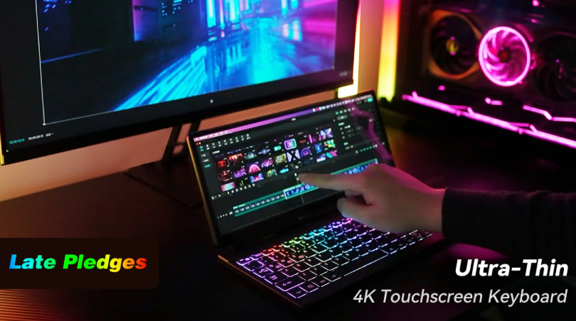 KeyGo Gen2: Ultra-Thin Folding Keyboard with 4K Touch Screen