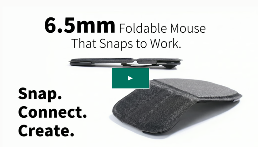 GoFold — The 6.5mm Foldable Mouse That Snaps to Work.