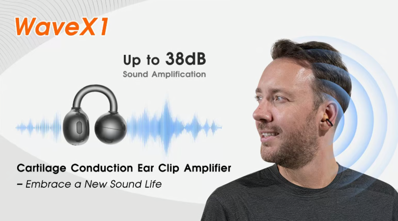 WaveX1：1st Cartilage Conduction Ear Clip Amplifier