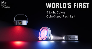 Coin-Sized Titanium Magnetic Flashlight with 5 Light Colors
