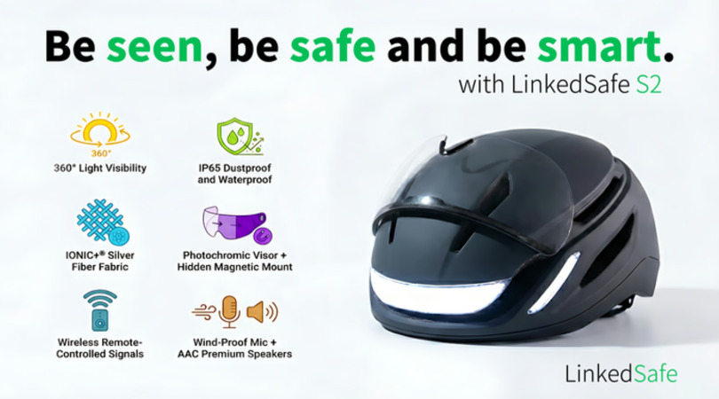  LinkedSafe S2 - The Smart Helmet with 360° Safety Built In.