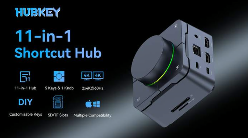  HubKey Gen2: Custom Shortcut Hub with Dual-4K Display