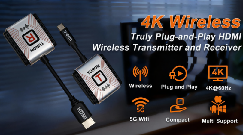 YURON: Plug-and-Play 4K Wireless Transmitter & Receiver