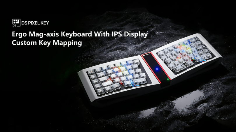 DS PIXEL PRO：Ergo Mag-axis Keyboard With IPS Display