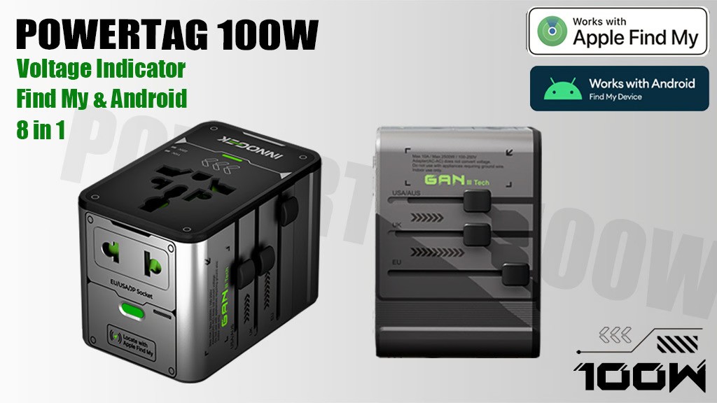 World First All-in-One 100W Travel Adapter with Find My