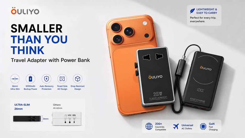 OULIYO: Redefining the Slimmest Flat Travel Adapter