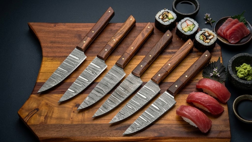 Forge & Feast: Handmade Damascus Steak Knife Set