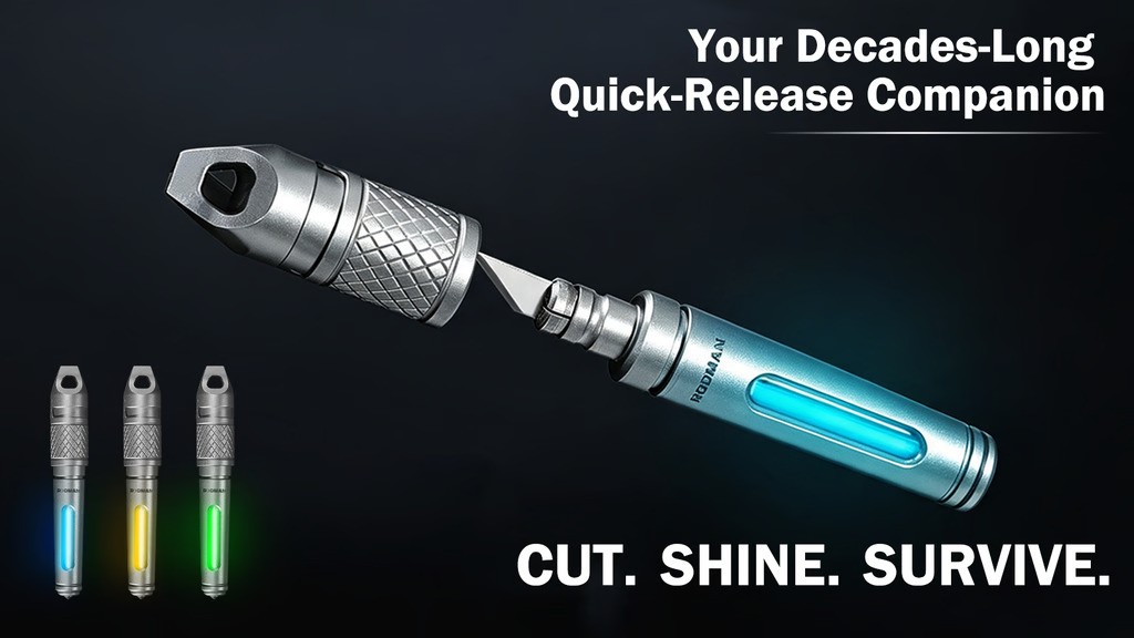 RODMAN:Titanium Quick-Release EDC Tool with Tritium Glow