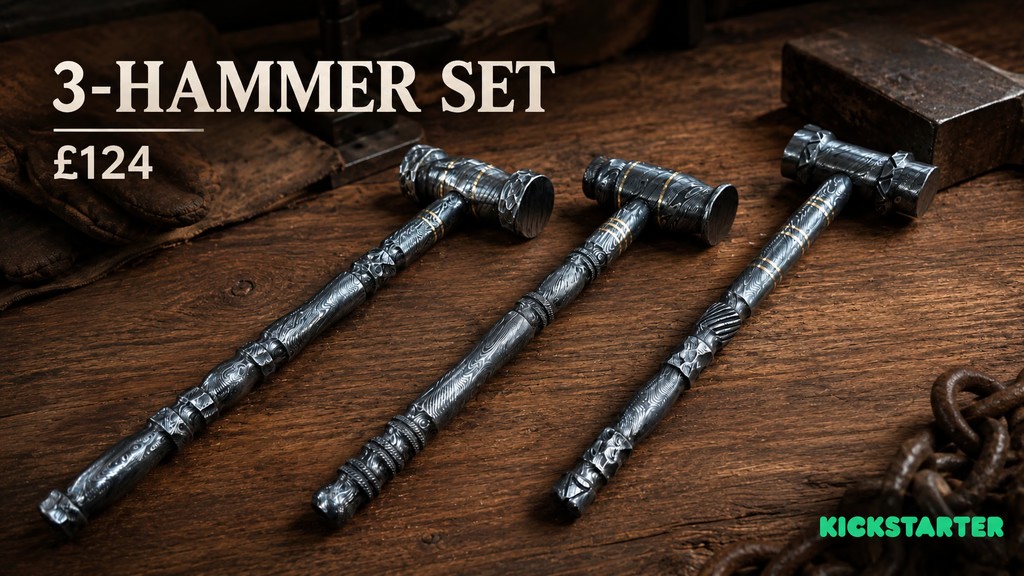 Damascus hammer tool Set 3 Different functional hammer